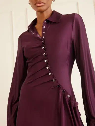 Rabanne Pleated Jersey-satin Mini Dress | Thumbnail 5 Rabanne Pleated Jersey-satin Mini Dress | Thumbnail 5