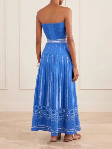Emporio Sirenuse Camille Embroidered Linen And Cotton-blend Midi Skirt | Thumbnail 3 Emporio Sirenuse Camille Embroidered Linen And Cotton-blend Midi Skirt | Thumbnail 3