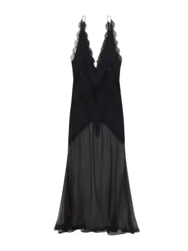 Tom Ford Enverse Lace-trimmed Satin Maxi Dress | Thumbnail 1 Tom Ford Enverse Lace-trimmed Satin Maxi Dress | Thumbnail 1