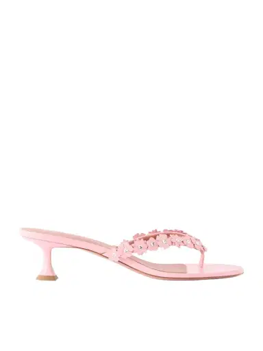 Amina Muaddi Janis 45 Crystal-embellished Leather Thong Sandals | Thumbnail 1 Amina Muaddi Janis 45 Crystal-embellished Leather Thong Sandals | Thumbnail 1