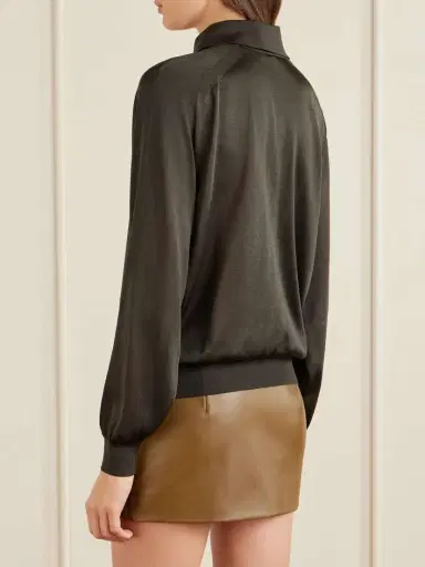 Khaite Alexa Silk-knitted Polo Sweater | Thumbnail 3 Khaite Alexa Silk-knitted Polo Sweater | Thumbnail 3