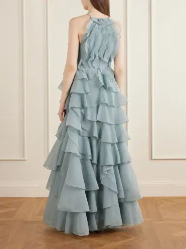 Aje Cleo Ruffled Tiered Organza Gown | Thumbnail 3 Aje Cleo Ruffled Tiered Organza Gown | Thumbnail 3