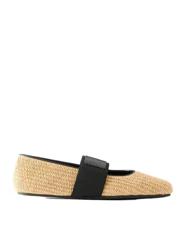 Givenchy Logo-appliquéd Raffia Ballerina Flats | Thumbnail 1 Givenchy Logo-appliquéd Raffia Ballerina Flats | Thumbnail 1