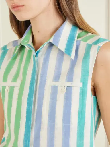 Emporio Sirenuse Ylenia Ikat Striped Cotton Shirt | Thumbnail 4 Emporio Sirenuse Ylenia Ikat Striped Cotton Shirt | Thumbnail 4