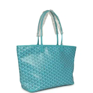 goyard Goyard Goyardine Canvas Turquoise Artois MM Tote Palladium Hardware | Thumbnail 2 goyard Goyard Goyardine Canvas Turquoise Artois MM Tote Palladium Hardware | Thumbnail 2