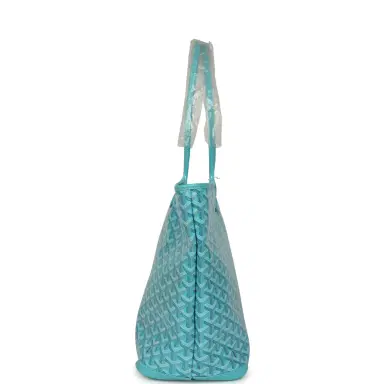 goyard Goyard Goyardine Canvas Turquoise Artois MM Tote Palladium Hardware | Thumbnail 3 goyard Goyard Goyardine Canvas Turquoise Artois MM Tote Palladium Hardware | Thumbnail 3
