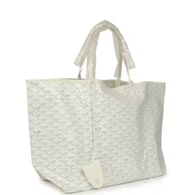 goyard Goyard Goyardine Canvas White Saint Louis GM Tote Palladium Hardware | Thumbnail 2 goyard Goyard Goyardine Canvas White Saint Louis GM Tote Palladium Hardware | Thumbnail 2