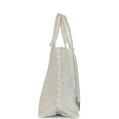goyard Goyard Goyardine Canvas White Saint Louis GM Tote Palladium Hardware | Thumbnail 3 goyard Goyard Goyardine Canvas White Saint Louis GM Tote Palladium Hardware | Thumbnail 3
