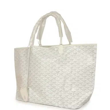 goyard Goyard Goyardine Canvas White Saint Louis GM Tote Palladium Hardware | Thumbnail 5 goyard Goyard Goyardine Canvas White Saint Louis GM Tote Palladium Hardware | Thumbnail 5