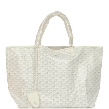 goyard Goyard Goyardine Canvas White Saint Louis GM Tote Palladium Hardware | Thumbnail 1 goyard Goyard Goyardine Canvas White Saint Louis GM Tote Palladium Hardware | Thumbnail 1
