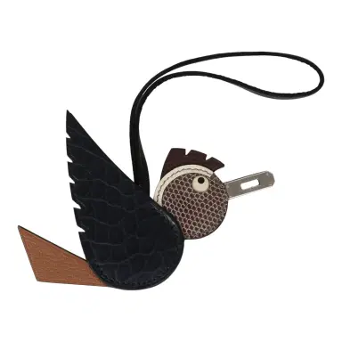 HERMÈS Hermes Birdy Charm Bleu Indigo, Chai, Chocolat, Blanc, Black Matte Alligator Mississippiensis, Epsom, Shiny Lizard Niloticus, Chevre Mysore, Milo Lambskin Palladium Hardware | Thumbnail 2 HERMÈS Hermes Birdy Charm Bleu Indigo, Chai, Chocolat, Blanc, Black Matte Alligator Mississippiensis, Epsom, Shiny Lizard Niloticus, Chevre Mysore, Milo Lambskin Palladium Hardware | Thumbnail 2