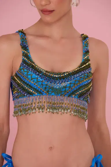 PatBo JERSEY 1958 BIKINI TOP BLUE | Thumbnail 2 PatBo JERSEY 1958 BIKINI TOP BLUE | Thumbnail 2