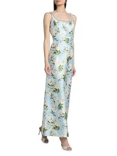 SACHIN BABI Women's Lana Embellished Floral Silk-Blend Gown - Sky Camellia | Thumbnail 2 SACHIN BABI Women's Lana Embellished Floral Silk-Blend Gown - Sky Camellia | Thumbnail 2