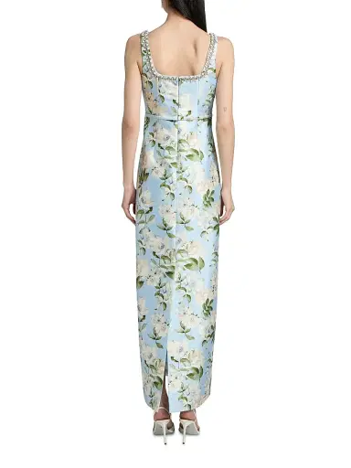 SACHIN BABI Women's Lana Embellished Floral Silk-Blend Gown - Sky Camellia | Thumbnail 5 SACHIN BABI Women's Lana Embellished Floral Silk-Blend Gown - Sky Camellia | Thumbnail 5