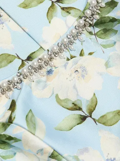 SACHIN BABI Women's Lana Embellished Floral Silk-Blend Gown - Sky Camellia | Thumbnail 7 SACHIN BABI Women's Lana Embellished Floral Silk-Blend Gown - Sky Camellia | Thumbnail 7