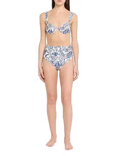 Simkhai Women's Anniston Printed Ruched Cup Bikini Top | Thumbnail 2 Simkhai Women's Anniston Printed Ruched Cup Bikini Top | Thumbnail 2