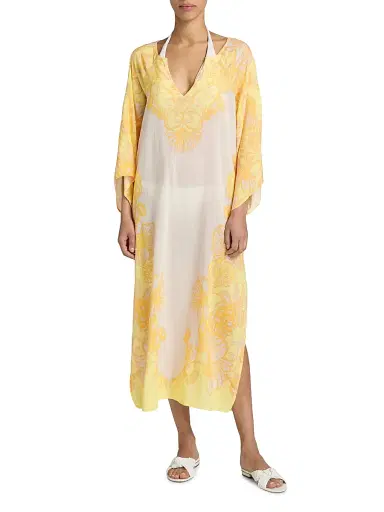 Lilly Pulitzer Women's Tialah Cotton-Blend Cover-Up Midi-Dress - Golden Glow Multi - Size Large | Thumbnail 2 Lilly Pulitzer Women's Tialah Cotton-Blend Cover-Up Midi-Dress - Golden Glow Multi - Size Large | Thumbnail 2