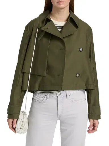 rag & bone Women's Jamie Crop Trench Jacket - Green - Size XL | Thumbnail 3 rag & bone Women's Jamie Crop Trench Jacket - Green - Size XL | Thumbnail 3