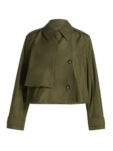 rag & bone Women's Jamie Crop Trench Jacket - Green - Size XL | Thumbnail 1 rag & bone Women's Jamie Crop Trench Jacket - Green - Size XL | Thumbnail 1