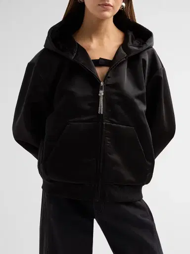 AREA Women's Satin Zip Hoodie | Thumbnail 5 AREA Women's Satin Zip Hoodie | Thumbnail 5