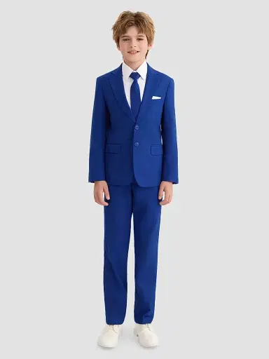 Moustache Four Piece Suit with Peak Lapel - Royal Blue | Thumbnail 2 Moustache Four Piece Suit with Peak Lapel - Royal Blue | Thumbnail 2