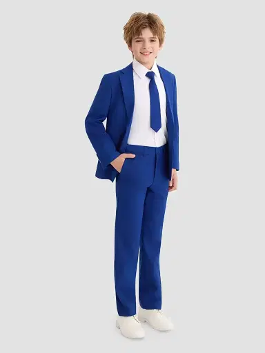 Moustache Four Piece Suit with Peak Lapel - Royal Blue | Thumbnail 4 Moustache Four Piece Suit with Peak Lapel - Royal Blue | Thumbnail 4