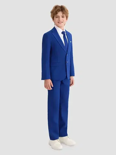 Moustache Four Piece Suit with Peak Lapel - Royal Blue | Thumbnail 5 Moustache Four Piece Suit with Peak Lapel - Royal Blue | Thumbnail 5