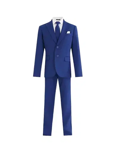 Moustache Four Piece Suit with Peak Lapel - Royal Blue | Thumbnail 1 Moustache Four Piece Suit with Peak Lapel - Royal Blue | Thumbnail 1