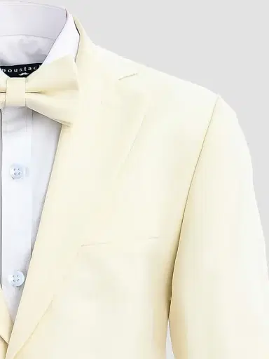 Moustache Formal Suit with Peak Lapel - Cream | Thumbnail 3 Moustache Formal Suit with Peak Lapel - Cream | Thumbnail 3