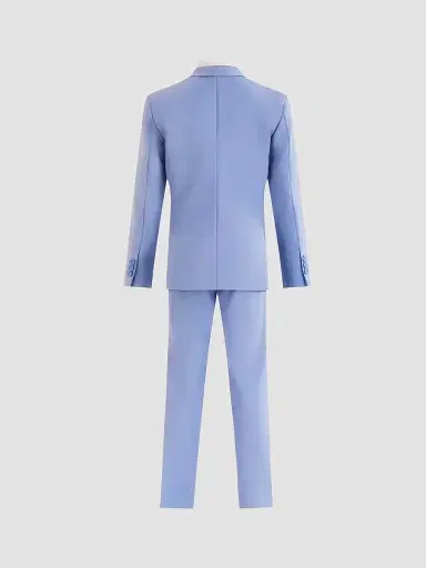 Moustache Four Piece Suit with Peak Lapel - Light Blue | Thumbnail 5 Moustache Four Piece Suit with Peak Lapel - Light Blue | Thumbnail 5