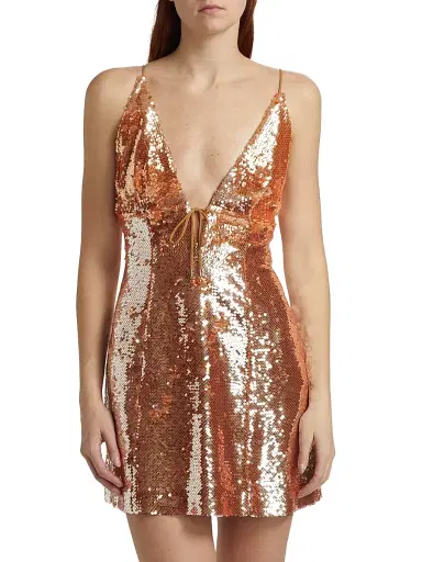 Sabina Musáyev Women's Cava Sequin Minidress - Copper | Thumbnail 3 Sabina Musáyev Women's Cava Sequin Minidress - Copper | Thumbnail 3