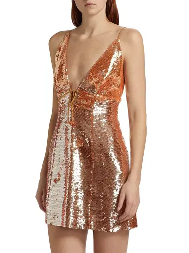 Sabina Musáyev Women's Cava Sequin Minidress - Copper | Thumbnail 4 Sabina Musáyev Women's Cava Sequin Minidress - Copper | Thumbnail 4