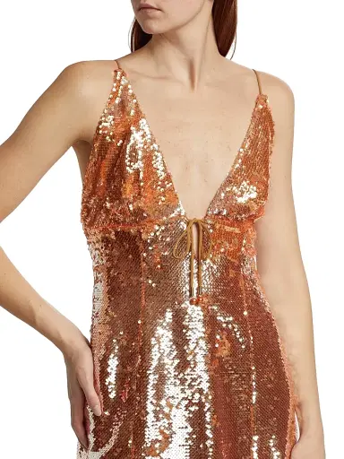 Sabina Musáyev Women's Cava Sequin Minidress - Copper | Thumbnail 6 Sabina Musáyev Women's Cava Sequin Minidress - Copper | Thumbnail 6