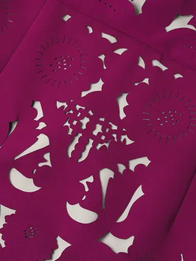 Shani Women's Floral Crepe Laser-Cut Midi-Dress - Raspberry Beige | Thumbnail 6 Shani Women's Floral Crepe Laser-Cut Midi-Dress - Raspberry Beige | Thumbnail 6