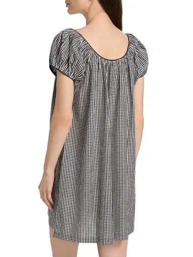 DÔEN Women's Julia Cotton Minidress - Noir La Maddalena Gingham | Thumbnail 5 DÔEN Women's Julia Cotton Minidress - Noir La Maddalena Gingham | Thumbnail 5