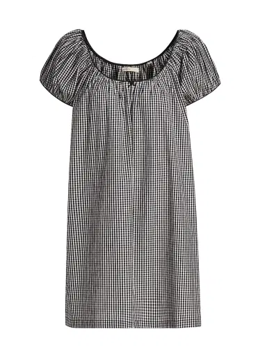 DÔEN Women's Julia Cotton Minidress - Noir La Maddalena Gingham | Thumbnail 1 DÔEN Women's Julia Cotton Minidress - Noir La Maddalena Gingham | Thumbnail 1