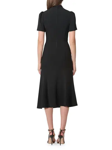 Shoshanna Women's Allegra Crepe Midi-Dress - Jet | Thumbnail 3 Shoshanna Women's Allegra Crepe Midi-Dress - Jet | Thumbnail 3
