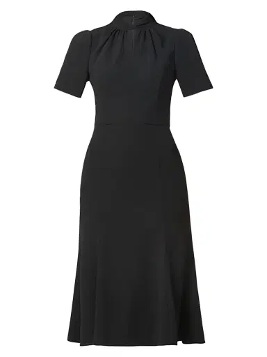 Shoshanna Women's Allegra Crepe Midi-Dress - Jet | Thumbnail 1 Shoshanna Women's Allegra Crepe Midi-Dress - Jet | Thumbnail 1
