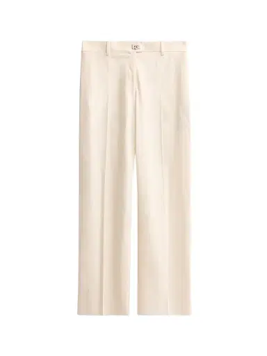 FERRAGAMO Women's Cotton-Silk Canvas Trousers - Parchment | Thumbnail 1 FERRAGAMO Women's Cotton-Silk Canvas Trousers - Parchment | Thumbnail 1