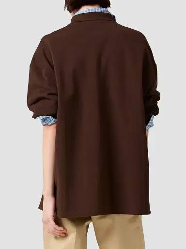 Miu Miu Women's Cotton Piqué Polo Shirt - Brown - Size XS | Thumbnail 3 Miu Miu Women's Cotton Piqué Polo Shirt - Brown - Size XS | Thumbnail 3
