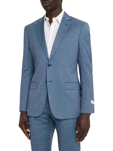 Emporio Armani Men's Micro-Textured Wool Single-Breasted Suit - Blue | Thumbnail 3 Emporio Armani Men's Micro-Textured Wool Single-Breasted Suit - Blue | Thumbnail 3