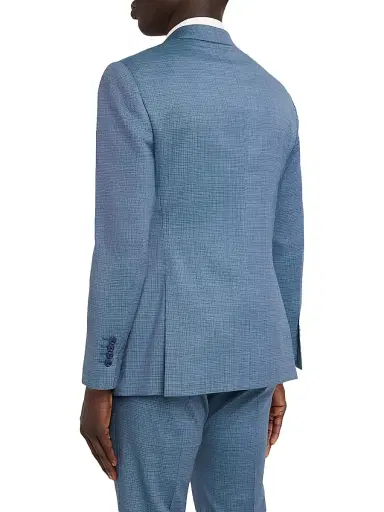 Emporio Armani Men's Micro-Textured Wool Single-Breasted Suit - Blue | Thumbnail 4 Emporio Armani Men's Micro-Textured Wool Single-Breasted Suit - Blue | Thumbnail 4