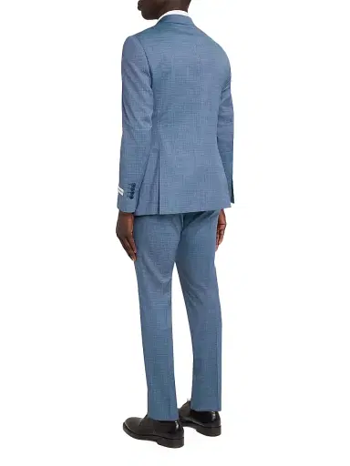 Emporio Armani Men's Micro-Textured Wool Single-Breasted Suit - Blue | Thumbnail 5 Emporio Armani Men's Micro-Textured Wool Single-Breasted Suit - Blue | Thumbnail 5