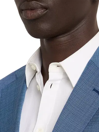 Emporio Armani Men's Micro-Textured Wool Single-Breasted Suit - Blue | Thumbnail 9 Emporio Armani Men's Micro-Textured Wool Single-Breasted Suit - Blue | Thumbnail 9
