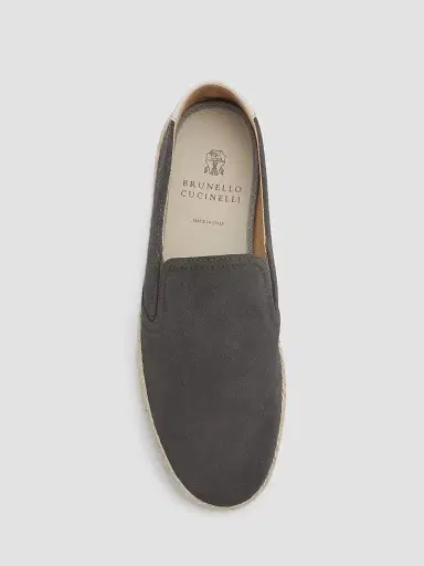 Brunello Cucinelli Men's Suede Braided-Midsole Espadrilles | Thumbnail 3 Brunello Cucinelli Men's Suede Braided-Midsole Espadrilles | Thumbnail 3