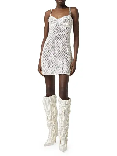 GIUSEPPE DI MORABITO Women's Act II: The Fall Of Icarus Abito Crochet Cotton Minidress | Thumbnail 2 GIUSEPPE DI MORABITO Women's Act II: The Fall Of Icarus Abito Crochet Cotton Minidress | Thumbnail 2