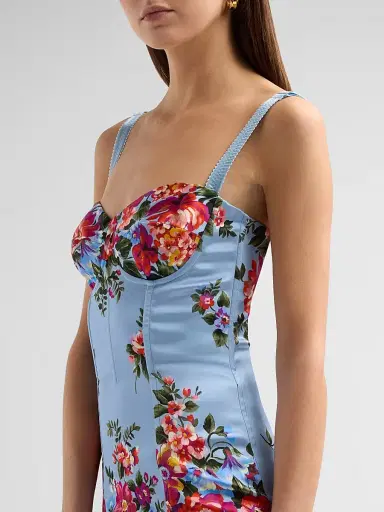 Dolce & Gabbana Women's Floral Satin Midi-Dress | Thumbnail 5 Dolce & Gabbana Women's Floral Satin Midi-Dress | Thumbnail 5