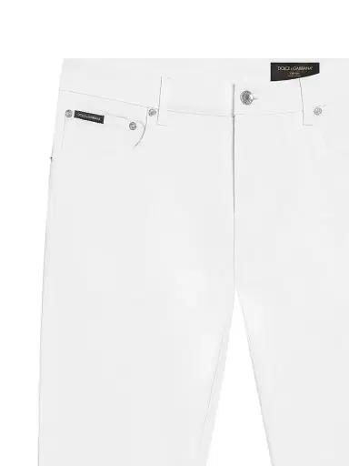 Dolce & Gabbana Men's Logo Patch Tapered Skinny Jeans | Thumbnail 3 Dolce & Gabbana Men's Logo Patch Tapered Skinny Jeans | Thumbnail 3