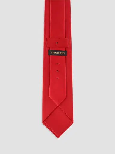 Stefano Ricci Men's Luxury Handmade Silk Tie - Cherry Red | Thumbnail 3 Stefano Ricci Men's Luxury Handmade Silk Tie - Cherry Red | Thumbnail 3