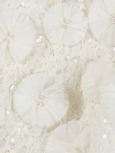 Simkhai Women's Maven Floral-Appliqué Sequined Lace Gown - White - Size 0 | Thumbnail 6 Simkhai Women's Maven Floral-Appliqué Sequined Lace Gown - White - Size 0 | Thumbnail 6